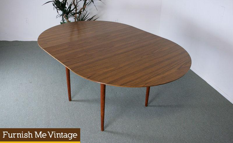 Mid Century Modern Circle Oval Formica Dining Table