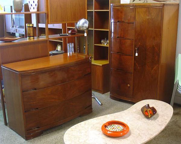 Vintage Art Deco Tiger Maple Bedroom Set