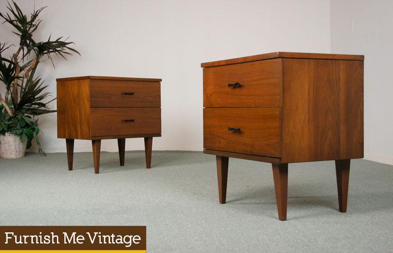 2 Vintage Harmony House Bowtie Nightstands