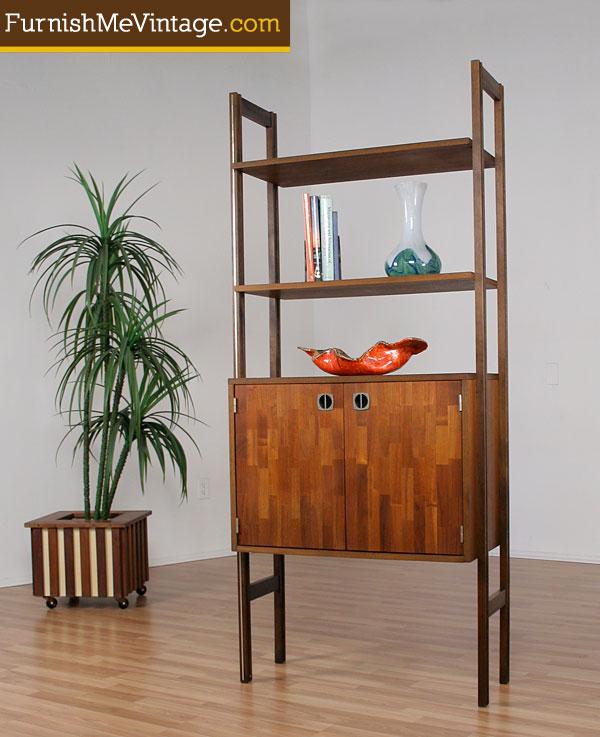 Danish Teak Modular Shelving With Record Storage