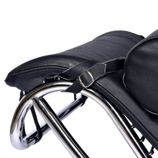 LeCorbusier LC4 Style Reproduction Black Leather Adjustable Chaise Lounge