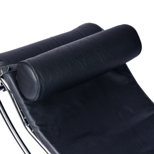 LeCorbusier LC4 Style Reproduction Black Leather Adjustable Chaise Lounge