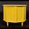 Side view round yellow nightstands