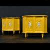 Retro yellow and white side tables
