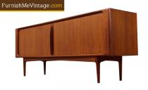 Long mid century modern Danish teak credenza by Bernhard Pedersen