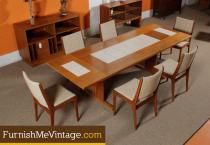 Vintage Danish Teak Tile Top Dining Table