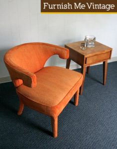 Vintage Orange Upholstered Funky Retro Chair