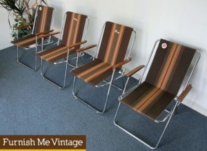 Set of 4 Vintage Zip Dee Folding RV Lawn Chairs