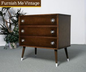 Retro Small 3-Drawer Dresser Lucite Handles