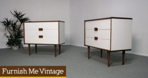 Pair of Vintage Modern 3 Drawer Dressers