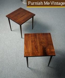 Two Mid Century Modern Danish Walnut End Tables