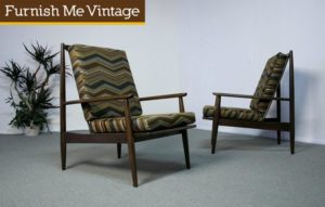 2 Danish Style Baumritter of New York Lounge Chairs