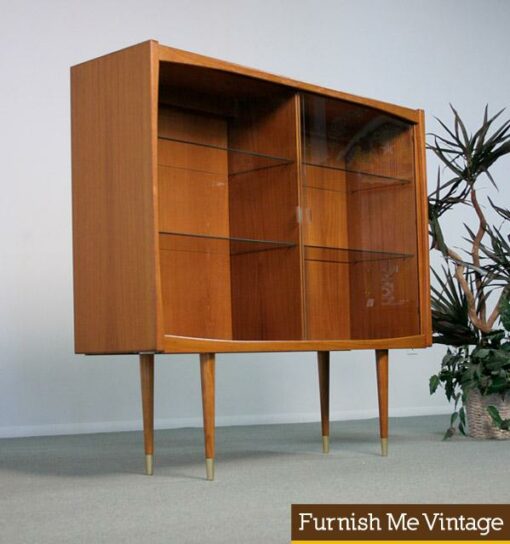 Danish Modern Teak China Cabinet Display Case