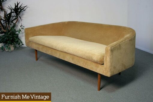 Vintage Danish Modern Style Crescent Shaped Sofa