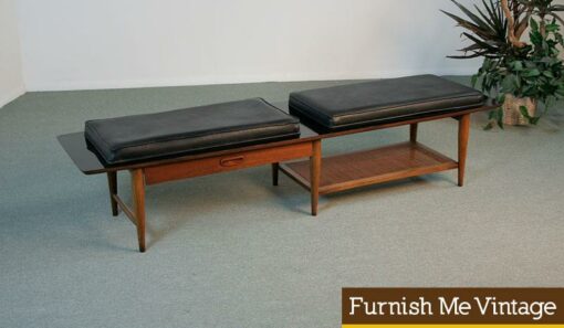 Long Mid Century Modern Atomic Era Bench