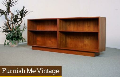 Vintage Dyrlund Danish Modern Teak Low Bookcase