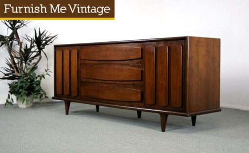 Walnut Mid Century Modern American of Martinsville Long Dresser