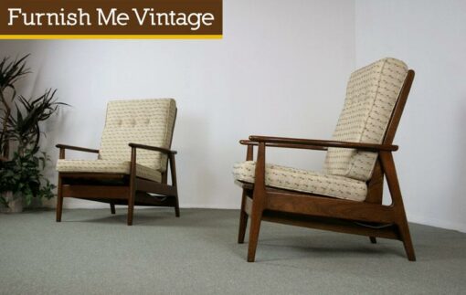 2 Vintage Danish Style Rocking Lounge Chairs