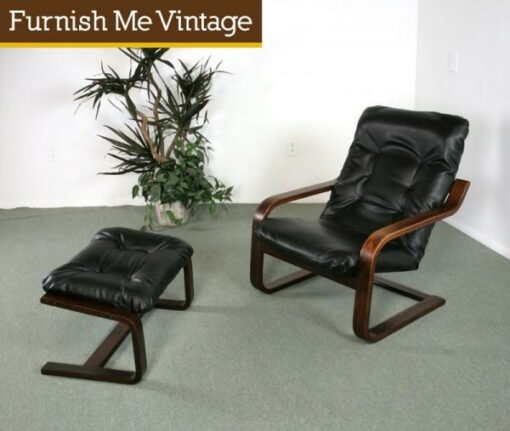 Vintage Westnofa Rosewood Lounge Chair with Ottoman