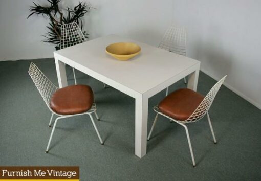 Vintage White Parsons Dining Table or Desk