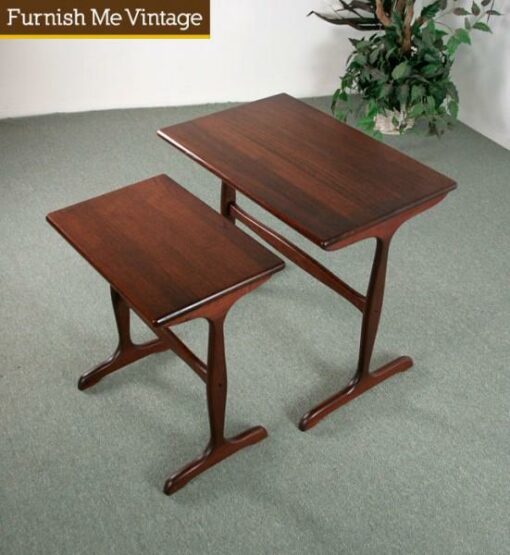 2 Ole Wanscher Danish Early Teak Nesting Tables