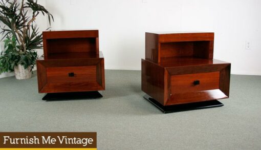 2 Mid Century / Art Deco Mahogany Nightstands