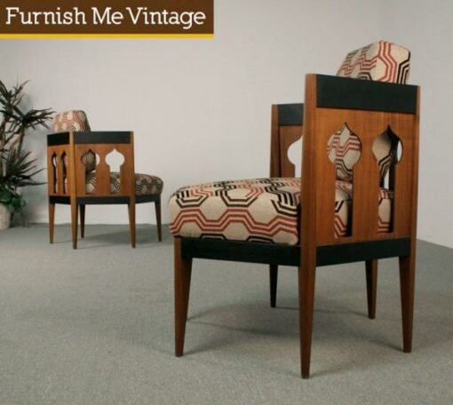 2 Mid Century Modern Octagon Lounge Chairs