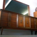 Vintage Modern Dresser / Credenza with Large Rosewood Mirror