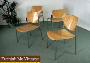 4 Modernist Bent Wood Stylex Chairs
