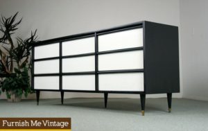 Vintage Long Black and White Dresser