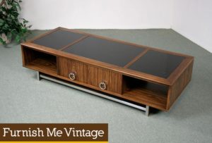 1970s Modern Walnut Console / Coffee Table