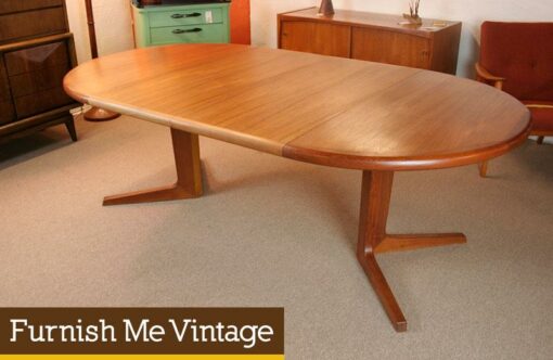 Danish Modern Teak Oval or Circle Dining Table