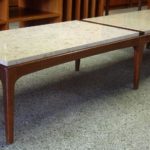 Vintage Danish Stone Top Surfboard Coffee Table