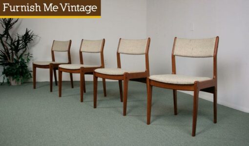 4 Vintage Danish Modern Teak Dining Chairs