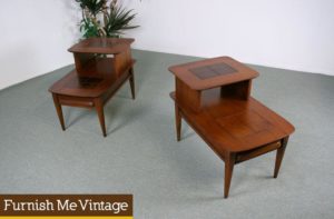 2 Retro Stanley Step Tables with Tile Accent
