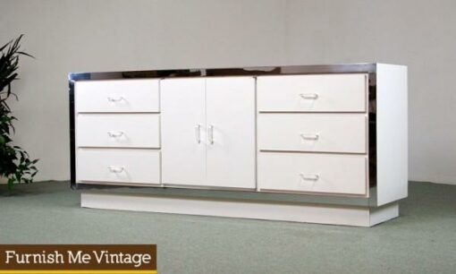 Retro Long Chrome & Lucite Dresser