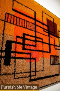 Retro RYA Shag Rug Modern Art Wall Hanging