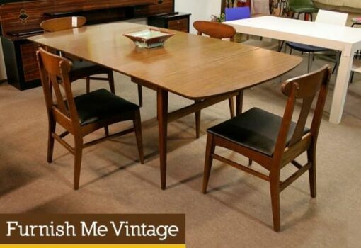 Mid Century Modern Formica Drop Leaf Dining Table