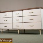 Retro White Laminate Triple Dresser