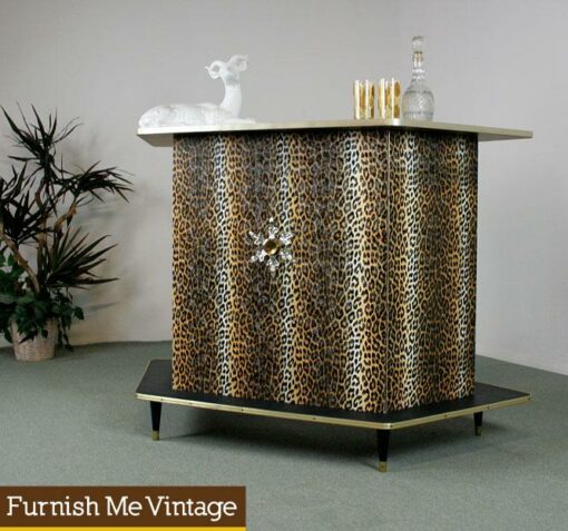 Leopard Retro 1950s Free Standing Bar