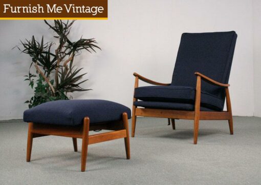 Mid Century Modern Milo Baughman Chair & Ottoman