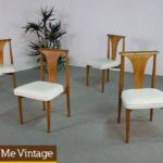 4 White Mid Century Modern Dining Chairs