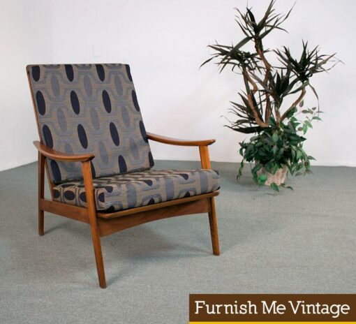 Retro Danish Style High Back Lounge Chair