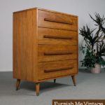 Solid Wood Mid Century Modern High Boy Dresser