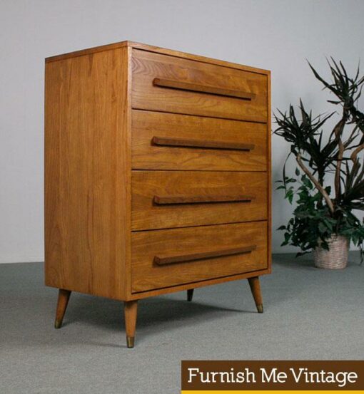 Solid Wood Mid Century Modern High Boy Dresser