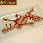 Mid Century Modern Higgins Glass Tray Dish Etched Signature