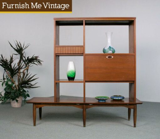 Mid Century Modern Room Divider Hutch Bench