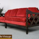 2 Piece Retro Mid Century Gothic Sofa