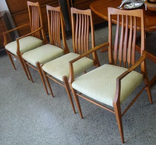 4 Vintage Yellow Mahogany Copenart Chairs