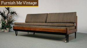 Vintage Danish Style Trundle Daybed Sofa